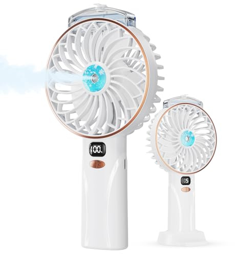 Ventilador Portátil con Pulverizador,4000mAh Ventilador Mano USB con Spray