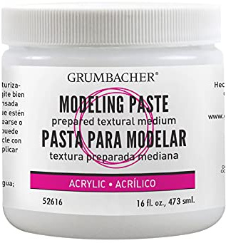 Grumbacher Hyplar Modeling Paste Artists' Acrylic & Oil Paint Medium, 16 oz. Jar