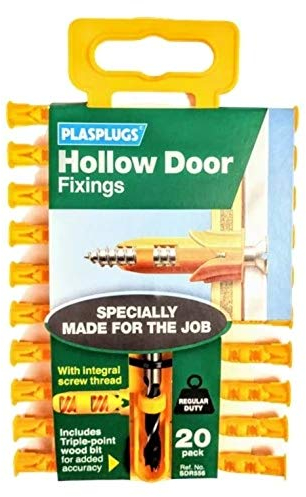 Plasplugs Hollow Door Plugs & Drill Bit 20 Pack