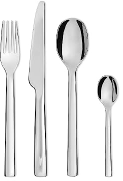 Alessi Ovale REB09S24 Servizio Completo di Posate di Design, 24 Pezzi in Acciaio Inox