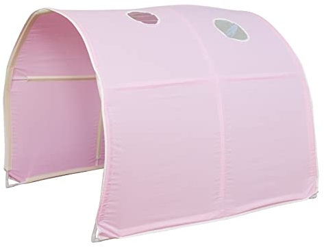 Homestyle4u 1440, Tunnel für Hochbett Etagenbett Rosa Bettzelt Betttunnel Kinderbett Himmel Betthimmel Baumwolle