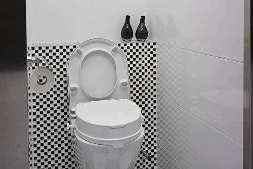 SecuCare - Rehausseur WC Adulte Adaptable. Rehausseur Toilette Adulte. Rehausseur WC Adulte Personne Âgées Mou Facile À Installer Et Transportable. Pas Besoin De Montage. Hauteur De 10 cm.