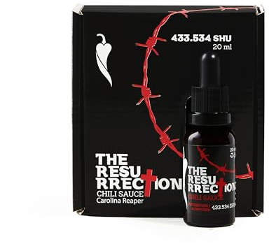 The Resurrection 20 ml – Sauce Piquante Extrême Carolina Reaper – 433.534 SHU – Artisanale pour les Fans de Piment Extrême
