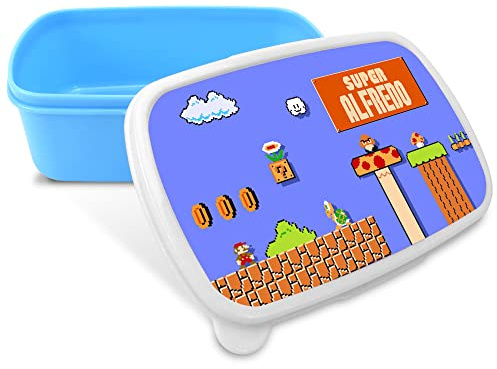 LolaPix Fiambrera escolar con nombre. Fiambrera para niños. Caja de merienda personalizada para niños. Fiambrera escolar. Apta para microondas. Sin BPA, ftalatos ni metales pesados. Regalos