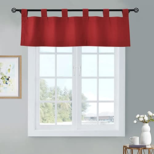 Loft Living Winmate Insulated Cotton Tab Top Valance 40 x 15 in Burgundy