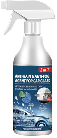 Pomurom Spray Anti Buée 60ML, 1/2/3/5 Pièces Multi-Usage Anti Fog Rain Spray pour Les Voiture, Pare-Brise, Miroirs et Lunettes Natation, Anti Brouillard Spray, Spray Anti Pluie Voiture