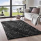 Taracarpet Teppich Supersoft Kurzflor-Teppich Valetta Marmor Blitz modern marmoriert waschbar für Wohnzimmer Schlafzimmer Jugendzimmer Badezimmer aus Polyester schwarz-weiß 140x200 cm