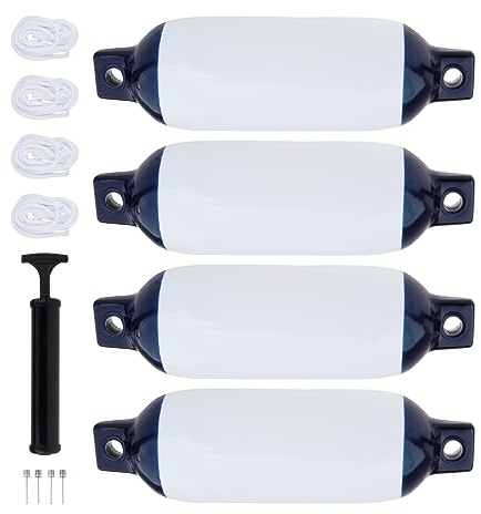F Fityle de Bateau de Bateau Marin avec des Cordes Pare-battages de Yacht Pare-Chocs Pare-Chocs de Quai pour l'amarrage Amortissement, 4Set Bateau Fender