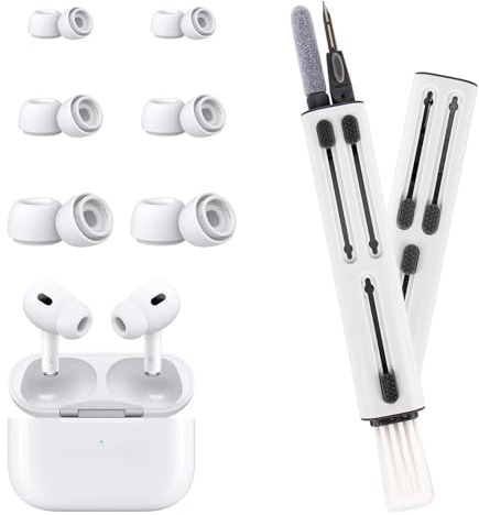 Rengöringsset för Airpods Pro och AirPods Pro 2, 3-i-1 rengöringspenna med 3 par silikonöronproppar för djuprengöring
