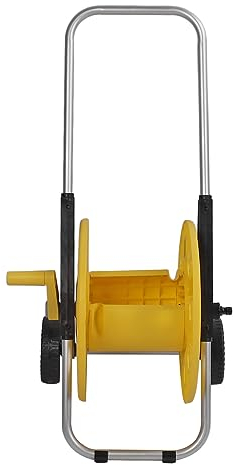 TOPINCN Aluminium-Schlauchwagen mit Rädern für Bis zu 60 M 17-mm-Schlauch, Tragbarer Gartenschlauchwagen mit 2 Rädern für Garten und Rasen