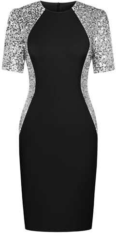 GRACE KARIN Robe d'été moulante à col en V en mousseline de soie à manches courtes froncée pour femme