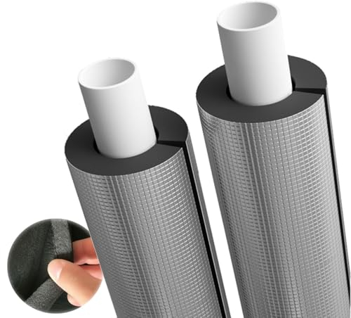 2 Pezzi Tubo Isolante per Tubi Esterni Isolante per Tubature Tubo Isolamento Termico Guaina Isolante in Schiuma Autoadesivo Lunghezza 95cm Tubo Isolante del Condizionatore(ID 22mm)
