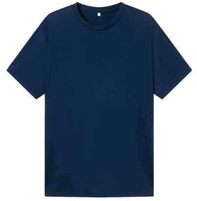 100% Merinowolle Leichtes T-Shirt für die Basisschicht, Unisex Thermal Atmungsaktives T-Shirt (DE/NL/SE/PL, Alphanumerisch, M, Regular, Regular, Blau)
