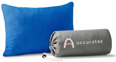 ACCURATEX Camping Pillow-100% Cotton Breathable Cover,Shredded Memory Foam Compressible Travel Pillow,Camping&Travel Accessories-Small Backpacking Pillow Camping Essentials for Sleeping