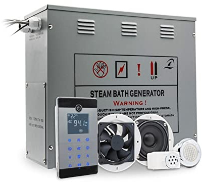 MEIVIYA 6kw Cuarto de baño Ducha de Vapor Bluetooth Radio Control Generador de Sauna LCD Pantalla de Pantalla táctil for Sala de Vapor 5-8 Metro cúbico(VS-C060-6KW-HP)