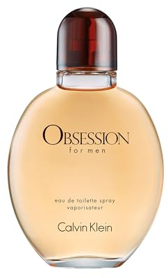 Calvin Klein Obsession for Men Eau de Toilette – Ambery Men's Cologne – With Notes of Bergamot, Mandarin, Lavender & Musk – Long Lasting Fragrance
