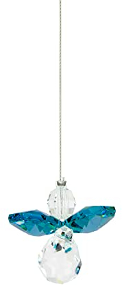 Tierra Zen Ángel de la Guarda Diciembre, Circonio Azul- Cristal para colgar- Atrapasoles