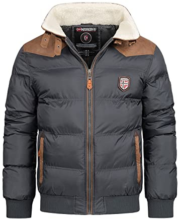 Geographical Norway Abramovitch Homme - Chaud Manteau de Fourrure Automne Hiver Homme Veste Manche Longue Windschnitt Parka Style Veste - Idéal Cadeau Hommes