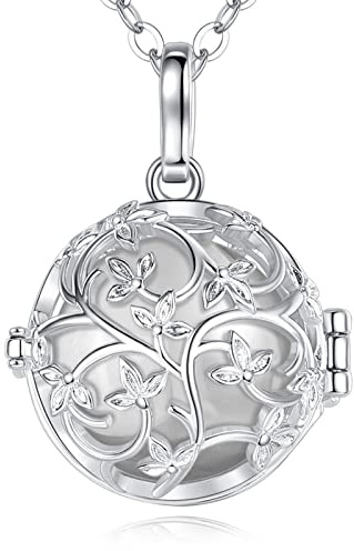 EUDORA Harmony Ball Llamador de Angeles Embarazada, Árbol de la Vida Joyería para Mujer Embarazo, Collares Primer Embarazo Mamá Regalos Originales para Madre Abuela, 76,2cm + 114,3cm