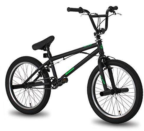 HILAND 20 Zoll BMX, 360° Rotor-System, Freestyle, 4 Stahl Pegs, Kettenschutz, Freilauf Schwarz kinderfahrrad