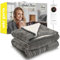 Air Pro Heated Throw - Electric Blanket - Digital Controller - Timer up to 9 hours, 6 Heat Settings, Auto Shutoff - Machine Washable - Double 150x200cm - Grey Shearling