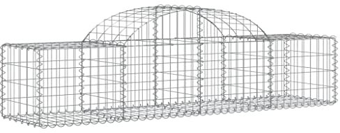 Makastle Parterre surélevé en Gabion arqué, jardinière en Cage à Pierre, Lit Surélevé à Gabion, Parterre de Fleurs Jardin Terrasse Extérieur Jardinière Panier à Pierres, 200x50x40/60 cm Fer galvanisé