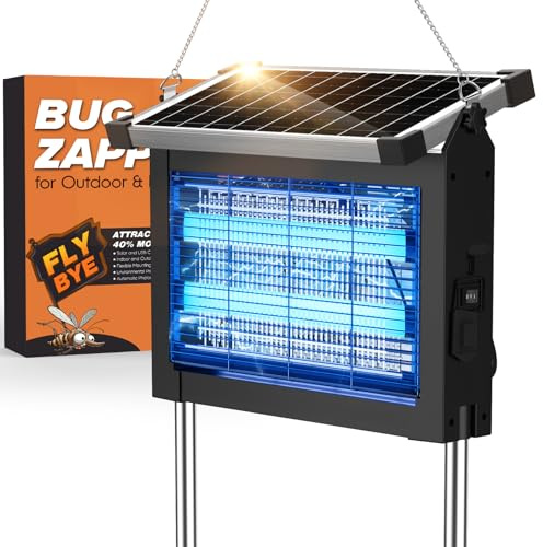 PRANITE Lampada Solare Antizanzare 4000mAh USB Ricaricabile con Luce LED, Zanzariera Portatile per Interni ed Esterni, Viaggi