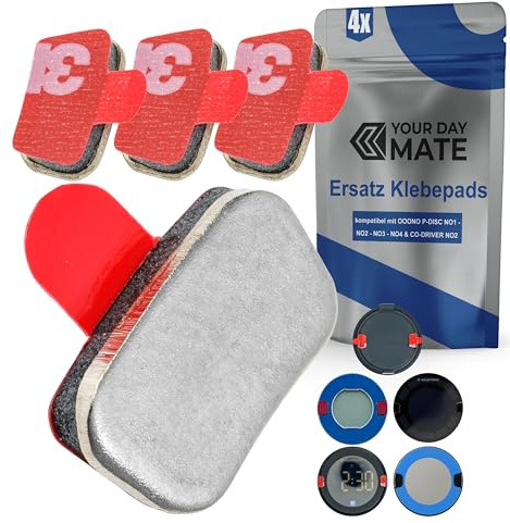 Set med 4 självhäftande kuddar, kompatibla med OOONO P-DISC NO2, CO-DRIVER NO2, metallplatta med självhäftande klistermärke, klistermärke för parkeringsskiva, varningsanordning