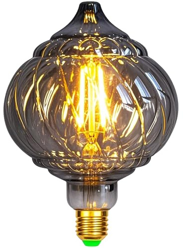 Tianfan Vintage LED-lampa specialformad lykta G125 4W rökglas 2700 Kelvin varmvit 220–240 V E27 dekorativ Edison-lampa
