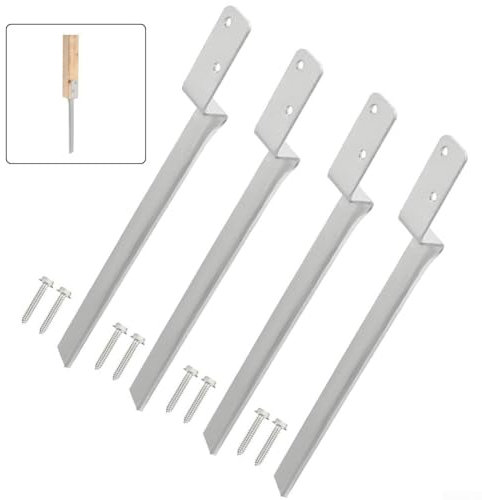 Lot de 4 manchons d'ancrage au sol pour balançoires en bois avec construction en acier antirouille