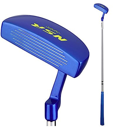 Professionell golfklubbsputter med inriktningshjälp – barn vänsterhänt stålskaft golftryckstång för pojkar flickor förbättrad placeringsnoggrannhet (vänster, i 5-8 år, blå)