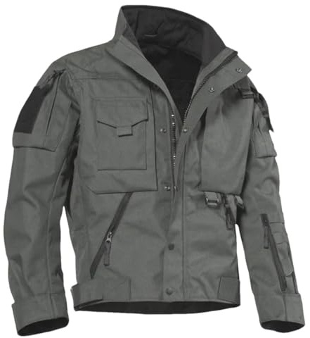 Veste tactique militaire imperméable multifonction pour homme, gris, M