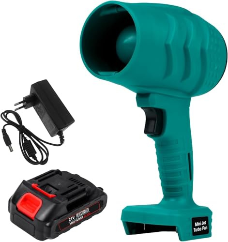 Risegun Batteridriven lövblåsare turbofläkt, minilövblåsare med 1 300 mAh batterier och laddare, 35 000 RPM elektrisk handhållen storm turbofläkt för rengöring av träflis, blad och snö