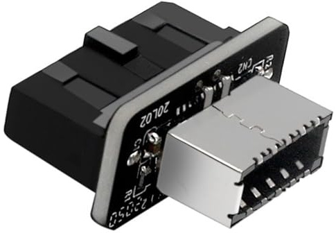 WLGQ Adaptador USB 3.0 de 19 pines a USB 3.2 tipo E, convertidor de placa base interna, puerto tipo C del panel frontal, color negro