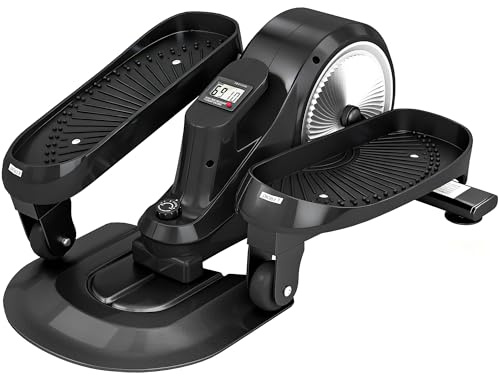 SPORTNOW Under Desk Elliptical Machine, Pedal Exerciser with LCD Monitor, 8 Adjustable Magnetic Resistances, Quiet & Portable 2-in-1 Seat & Stand Up Exercise for Home, Mini Elliptical for Seniors
