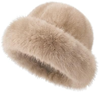 Van Der Rich ® - Cappello con Pelliccia - Donna (Beige)