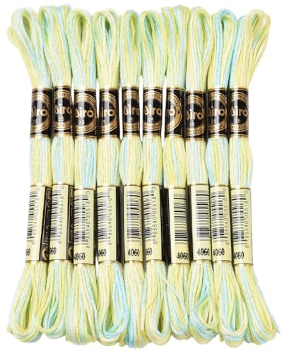 CABODYALS 10 nystan (80 m) 6 trådar, champagne, gyllene, flerfärgat korsstygnsgarn, segmentfärgat broderigarn med färggradient, vänskapsarmband, storpack för sömnad, smyckestillverkning, handfärg