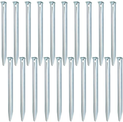KXVXXV 20 estacas para tienda de campaña, 30 cm, anclajes de suelo, estacas de acero, estables, perfil en V, con ojal, para camping o tienda de campaña al aire libre