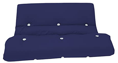 Visco Therapy Futon Sofa Bed Replacement Mattress in Blue/Navy (3 Seater) REFLEX FLAKES FILLING