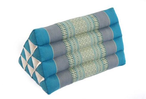Handelsturm Thaikissen Dreieck 50x28 Kissen mit Füllung aus Kapok Kissen Dreieck 50x28 cm Dekokissen hellblau