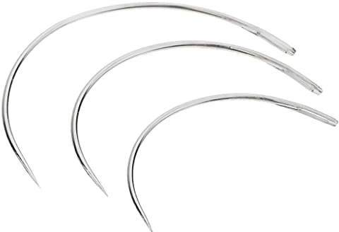 Sharplace 3Pcs Aiguilles Courbées Curved Needles Maroquinerie Outil Cuir Craft DIY