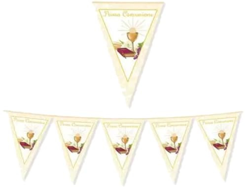 Festone BANDIERINE 1° Comunione 6mt. in PLASTICA Festa Party Striscione ADDOBBI