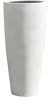 VIVANNO Pflanzkübel Pflanzgefäß Blumenkübel Fiberglas City Steinoptik Creme - 100x47