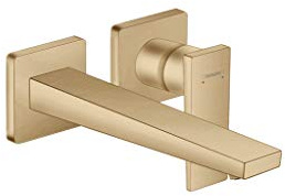 Hansgrohe Metropol Grifo monomando de lavabo empotrado con manecilla plana caño 22,5 cm, bronce cepillado, 32526140