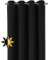 BEAUTEX Verdunkelungsgardine mit Ösen, Blackout Ösenschal Blickdicht abdunkelnd, Größe und Farbe wählbar (Breite: 140 cm, Höhe: 225 cm, Schwarz)