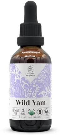Wild Yam USDA Organic Alcohol-Free Extract | Dietary Supplement, High-Potency Tincture | Natural Certified Organic Wild Yam (Dioscorea Villosa) Dried Root (2 oz)
