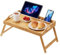 VEVOR 615 x 300 x 246 mm Betttablett Serviertablett Frühstückstablett Bambus mit Klappbaren Füße, Frühstück im Bett, Bambus & MDF, Selbsteinstellende Arbeitsfläche Laptop-Schreibtischtablett Sofa