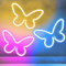Neonlicht Schild, 3 Stück Rosa Weiß Lila Schmetterling Neonschild Batterie USB Leuchtreklame Butterfly Neon Schild Licht Neonschilder Light für Mädchen Schlafzimmer, Hochzeitsfeier, Kinderzimmer