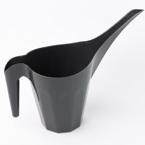 DIVCHI Small Watering Can With 1.25L Capacity Long Spout Indoor & Outdoor Water Jug Pot For House Plant Garden Flower (Black)