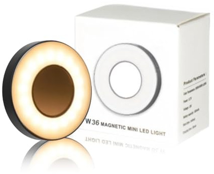 Magnetisk Selfie-ljus, 36 LED-justerbara Lägen, Fickstorlek, Klämma på Bärbar Dator, USB-laddningsbar, Typ C, Joyous Moments med Magnet, Kompatibel med Smartphones